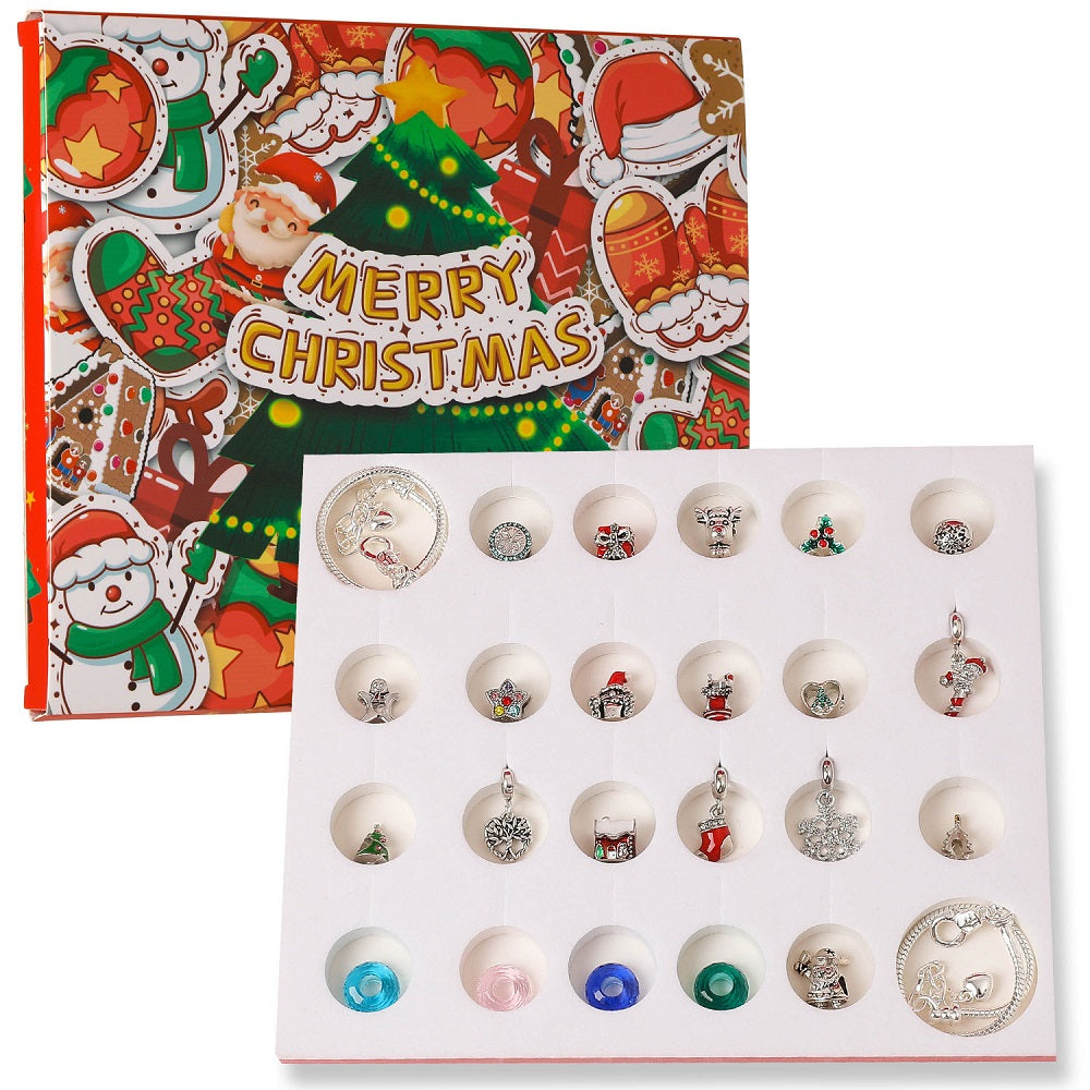 Adventskalender Charm Box 24 Kerst Countdown Kalender Verrassing Blind Box DIY Charms Armband Set Kerstcadeaus