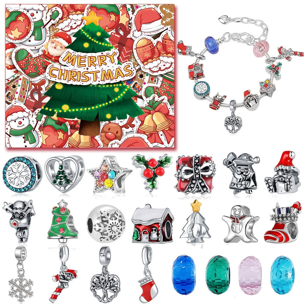 Adventskalender Charm Box 24 Kerst Countdown Kalender Verrassing Blind Box DIY Charms Armband Set Kerstcadeaus