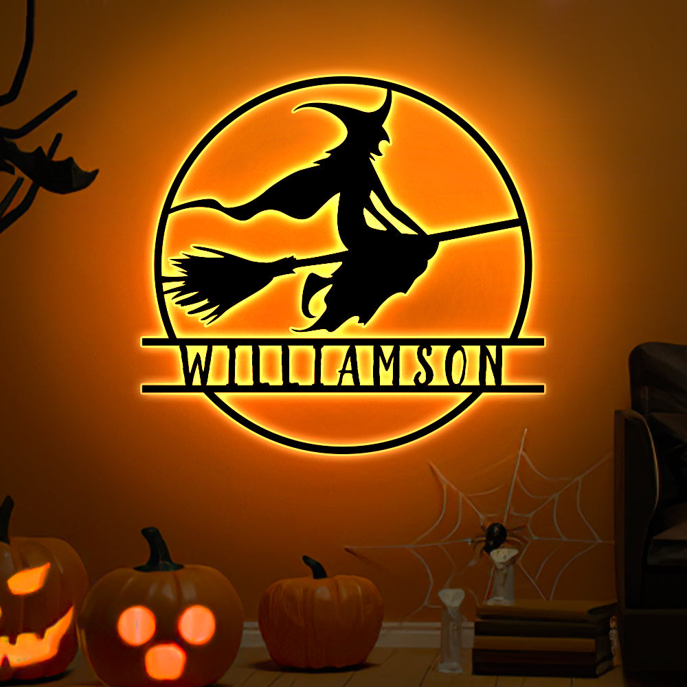 Personalized Engraved Halloween Black Iron Night Light 