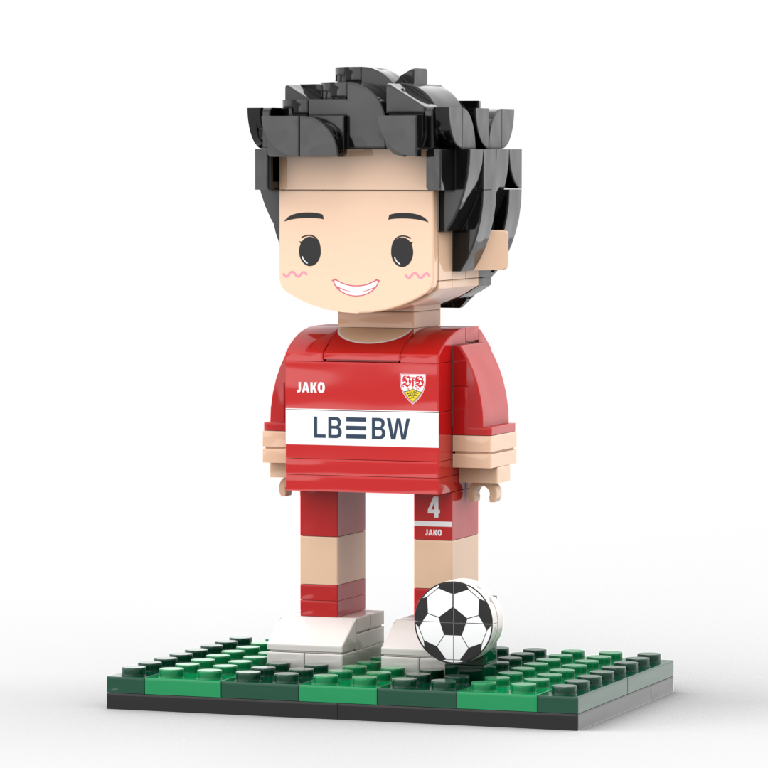 Gepersonaliseerde 1-persoons stenen figuren met voetbalthema, cadeau voor een verjaardag of Valentijnscadeau voor een voetballer