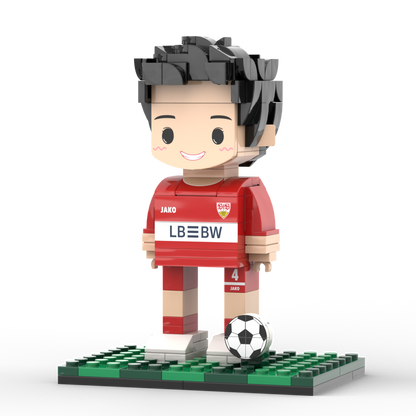 Gepersonaliseerde 1-persoons stenen figuren met voetbalthema, cadeau voor een verjaardag of Valentijnscadeau voor een voetballer