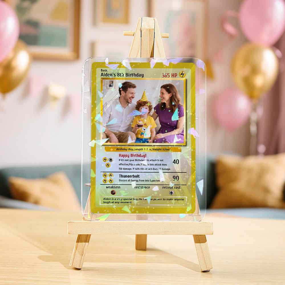 Custom Photo & Text Game Card – Personalized Poké-Style Keepsake Gift for Family