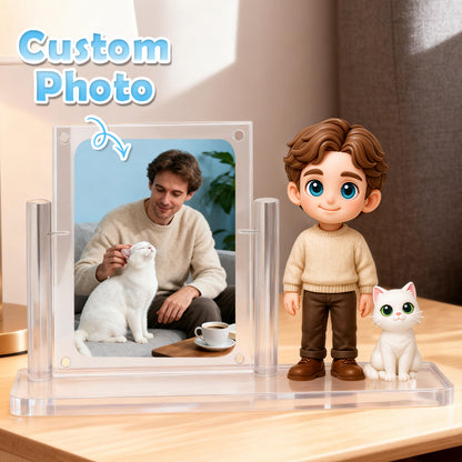 Aangepaste 1-persoons 3D-minifiguur met foto, gepersonaliseerd speelgoedfiguur van uw foto als verjaardagscadeau (productietijd: 10-15 werkdagen)