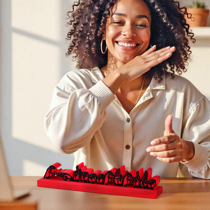 Personalized Sign Language Desk Name Plate – 3D Printed Interpreter & Teacher Gift