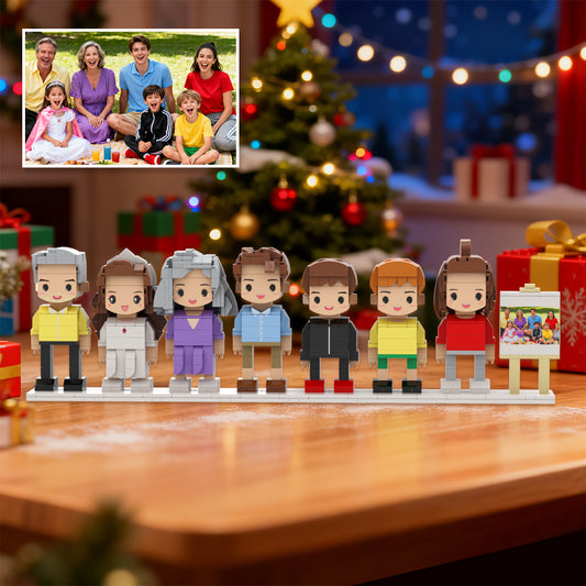 cute Brick Figures of 7 People frame