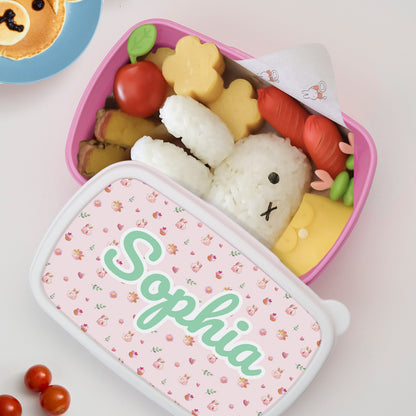Personalized Cartoon Rabbit Lunch Box – Custom Name Kids Back to School Gift