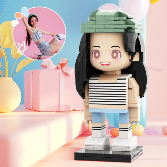 Figuras de ladrillo Duddu personalizadas de cuerpo completo para una persona, regalo de San Valentín, regalo de cumpleaños