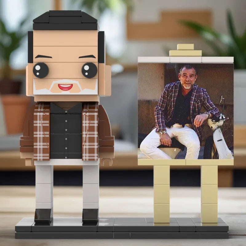 Mini Persoon Gepersonaliseerde Brick-figuur met lijst – 1 persoon | Vaderdagcadeau ...