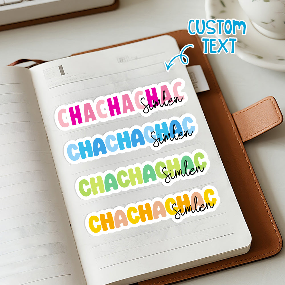 Personalized Colorful Name Stickers – Custom Text for Stationery & Office Supplies