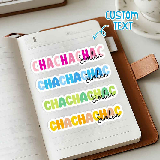 Personalized Colorful Name Stickers – Custom Text for Stationery & Office Supplies
