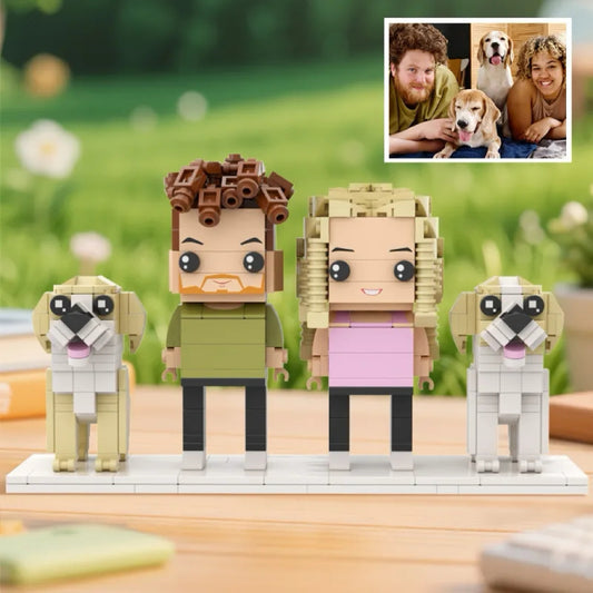 Custom Full-Body Brick Figures of 1 People with 5
