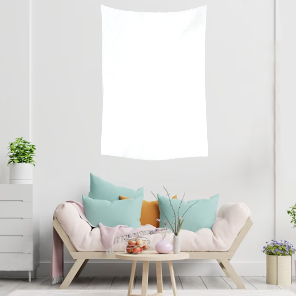 Custom Vertical Linen-Feel Tapestry Wall Hanging Printed Blanket – Single-Sided Personalized Throw for Home or Gift