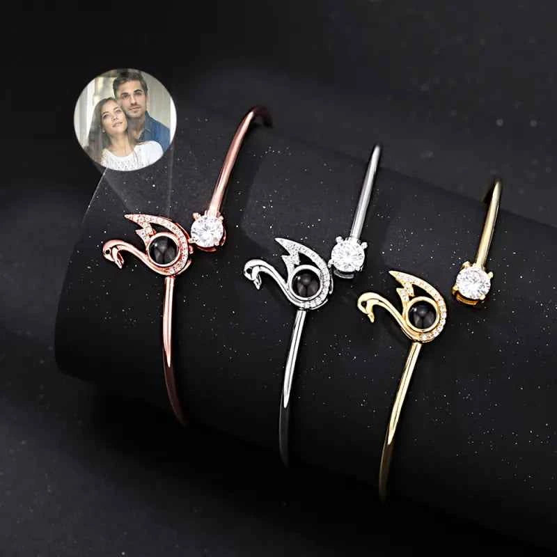 Custom Projection Bracelet Personalized Photo Bracelet Heart Jewelry Gift for Her