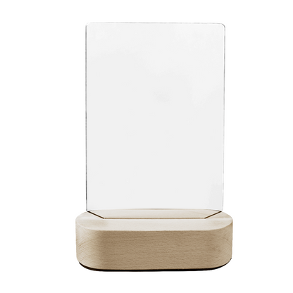 Custom Acrylic Photo Plaque with Wooden Base – Personalized Desktop Display Keepsake