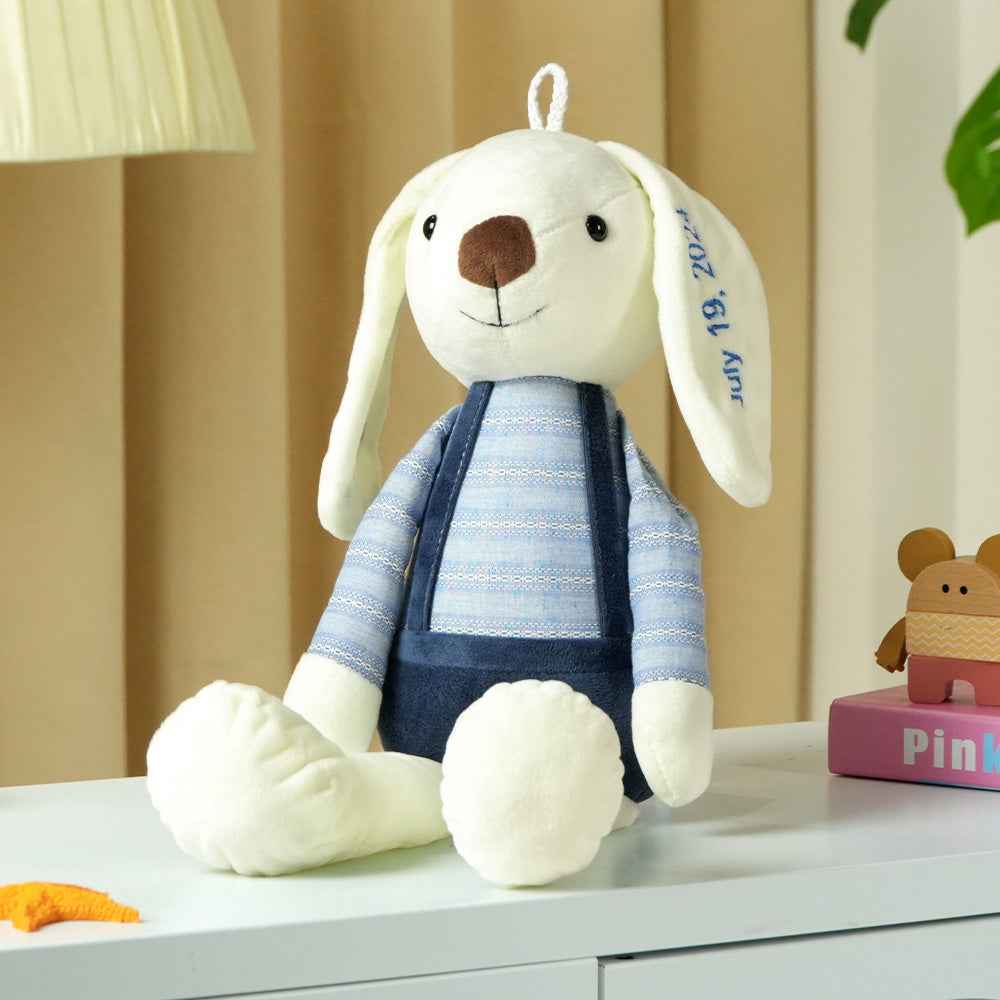 Personalized Bunny Plush — Custom Rabbit with Embroidered Name Gift for Kids