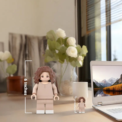 Impresión 3D de minifiguras gigantes personalizadas. Foto personalizada. Convierte tu foto en minifiguras. Regalos para tu hija. Tiempo de producción: 7 a 10 días laborables. 