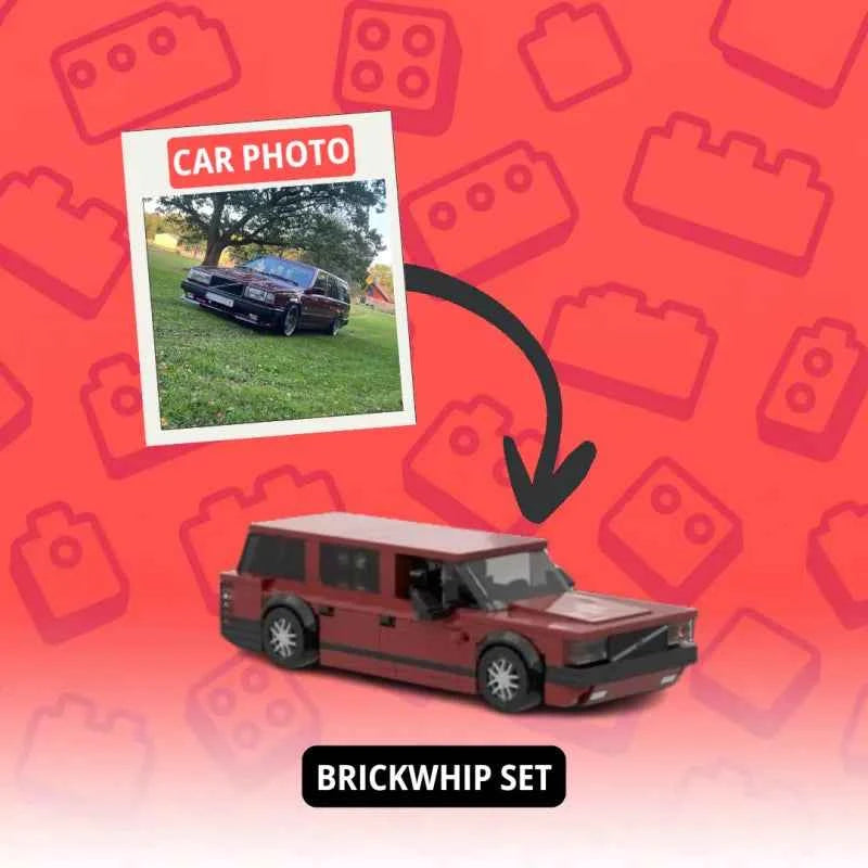Custom Photo Car Brick Figure Set with Car Model & Personalized License Plate