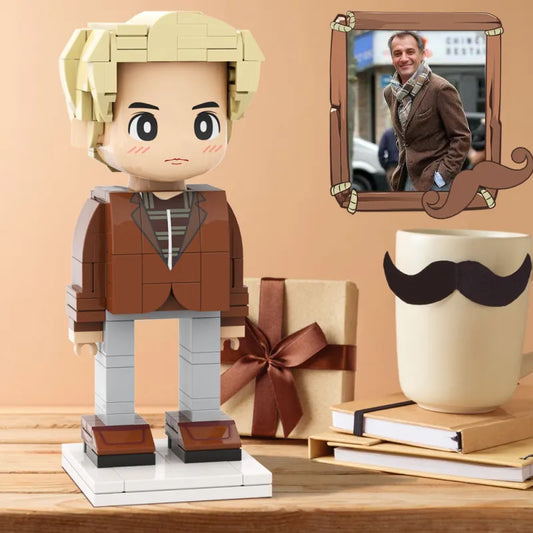 Figuras de ladrillo Duddu personalizadas de cuerpo completo para una persona, regalo de cumpleaños para mi viejo clásico