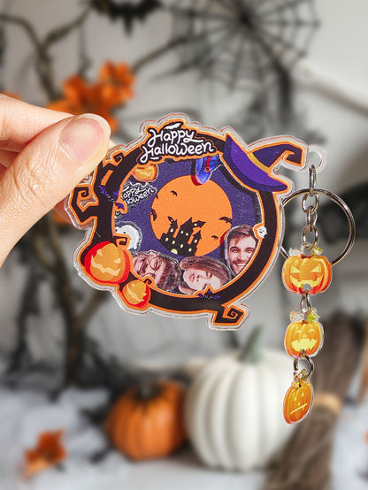 Personalized Halloween Keychain with Face Funny Keychain for Halloween Gifts