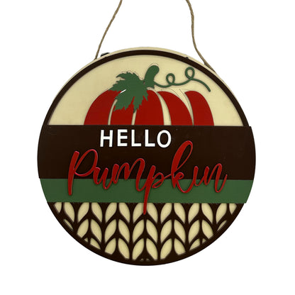 Letrero de bienvenida de otoño para puerta principal, corona de calabaza estilo rústico, decoración para porche, adorno colgante, regalos.
