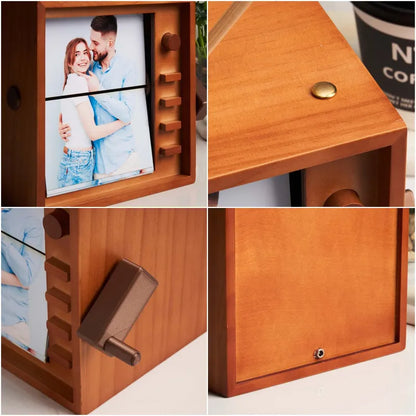 (16*16cm Groot Formaat) Aangepaste Foto Handmatig Draaibaar Flipbook Frame Verticale Televisie Animatie Machine Fotoalbum met Licht Herinneringsgeschenk