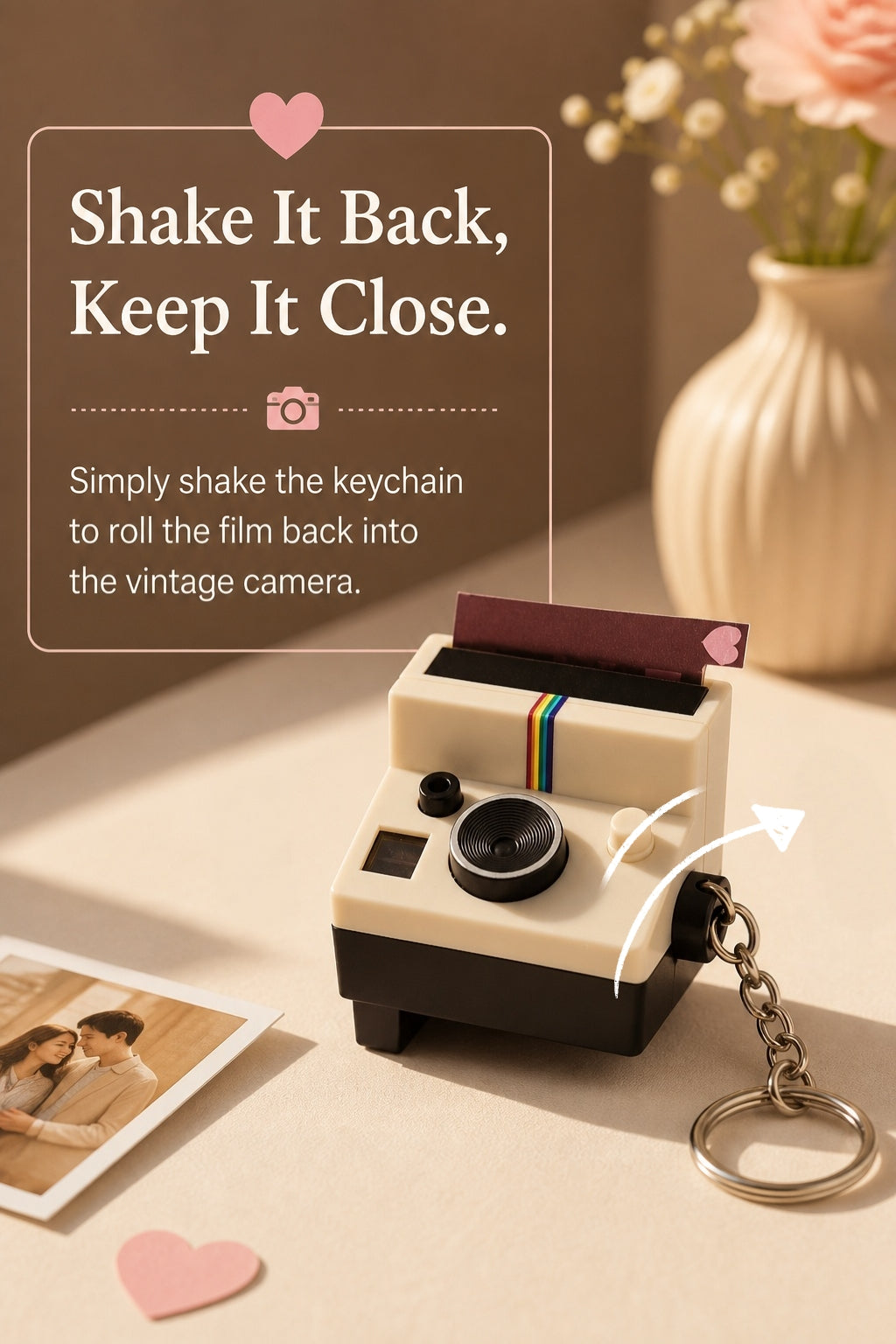 Personalized Photo Film Camera Keychain – Mini Camera with 5–10 Photos