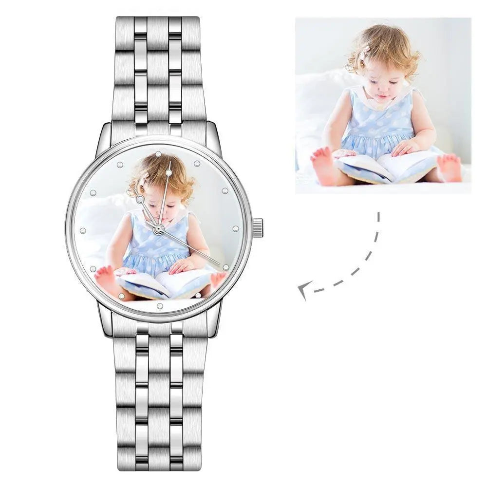 Custom Photo Unisex Engraved Text Watch