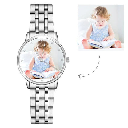 Custom Photo Unisex Engraved Text Watch