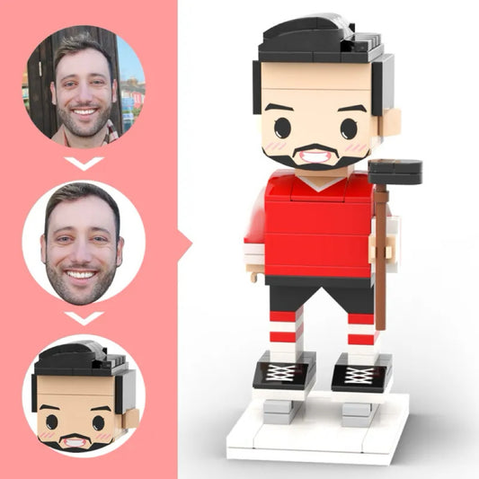 Cute Brick Figure Ice Birthday Gift Hockey 