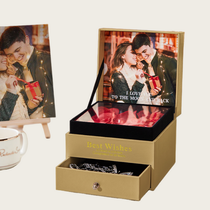 Custom Photo & Text Best Wishes Rose Gold Jewelry Box – Valentine’s & Anniversary Gift