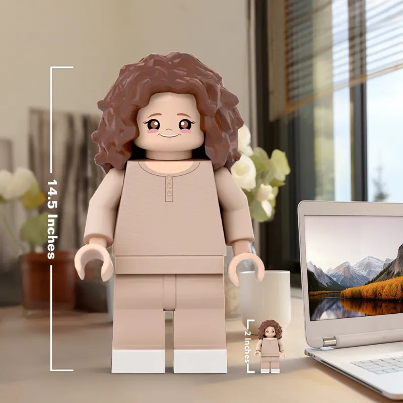 Impresión 3D de minifiguras gigantes personalizadas. Foto personalizada. Convierte tu foto en minifiguras. Regalos para tu hija. Tiempo de producción: 7 a 10 días laborables. 