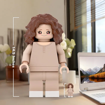 Impresión 3D de minifiguras gigantes personalizadas. Foto personalizada. Convierte tu foto en minifiguras. Regalos para tu hija. Tiempo de producción: 7 a 10 días laborables. 
