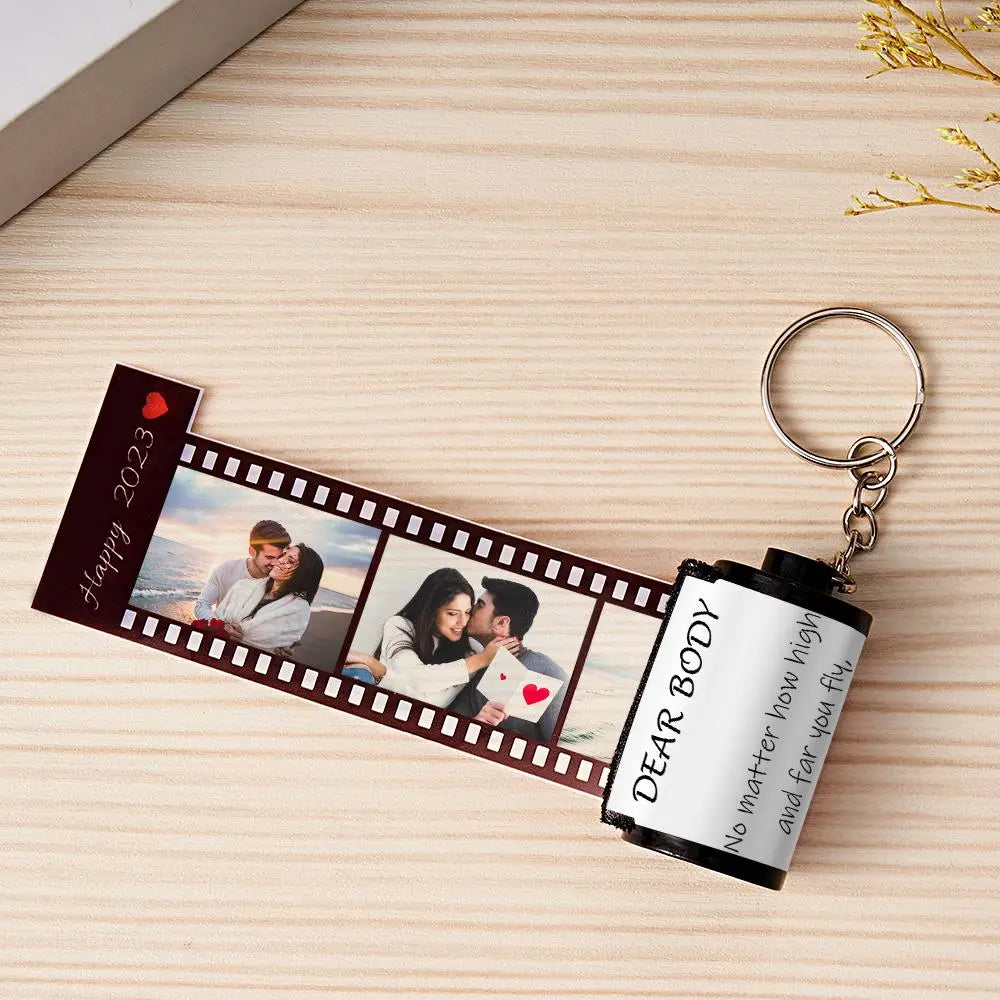 Personalized Photo Film Roll Keychain with Gift Box