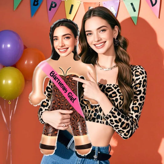 Custom Face Birthday Girl Blow Up Dolls Funny Inflatable Balloon Custom Air Doll for Party Favors
