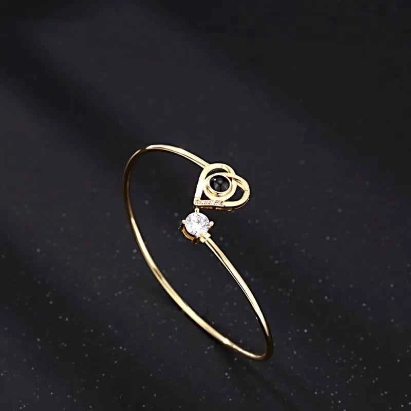 Custom Projection Bracelet Personalized Photo Bracelet Heart Jewelry Gift for Her