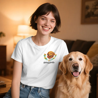 Custom Embroidered-Style Pet T-shirt 