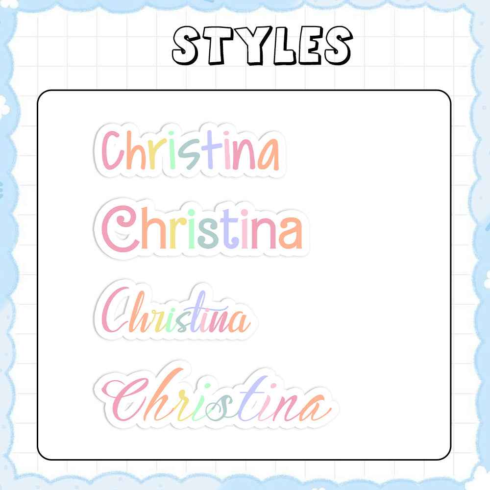 Custom Name Colorful Art Font Stickers Personalized Text Stickers for Stationery & School Supplies