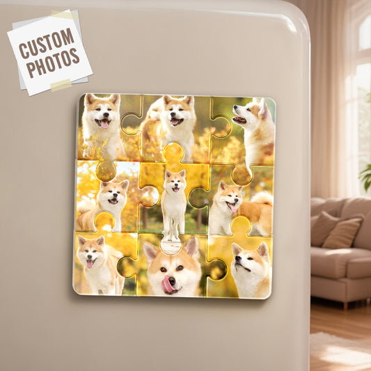 Personalized Photo Puzzle-Shaped Fridge Magnet