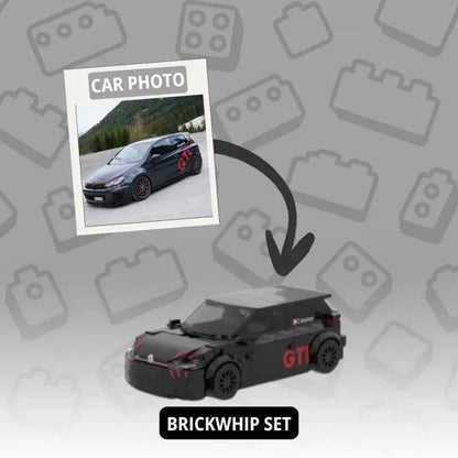 Custom Photo Car Brick Figure Set with Car Model & Personalized License Plate
