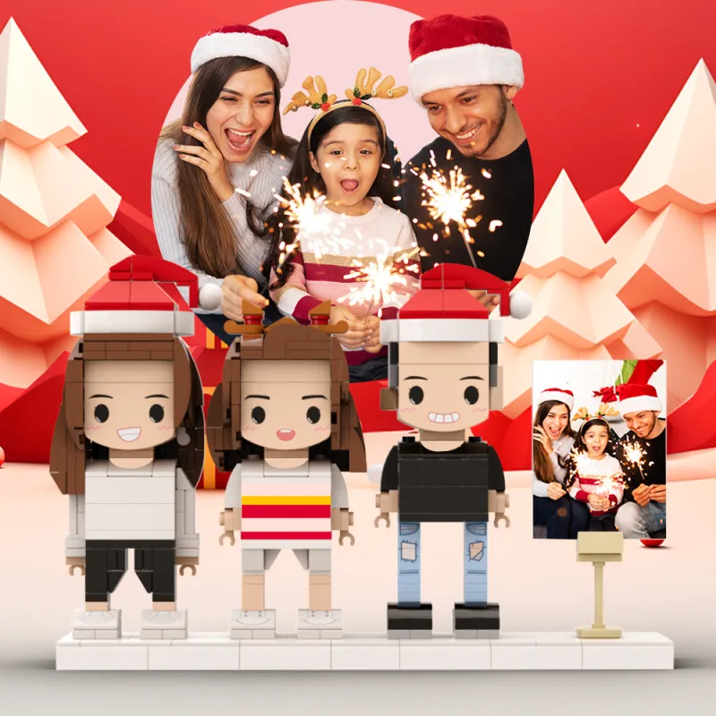 Customizable 3 People Photo Frame 
