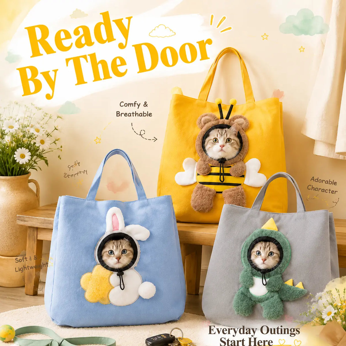 Personalized Pet Carrier Sling Bag: Personalized pet carrier sling bag with custom name – breathable canvas shoulder bag for small dogs and cats