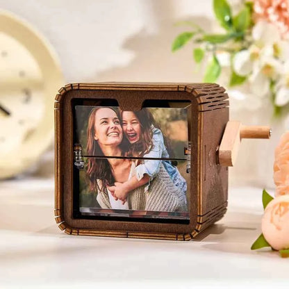 Custom 8/16 Photos Music Flipbook Frame Animation Machine Mechanical Hand-cranked Photo Album with Light Unique Mother's Day Gifts