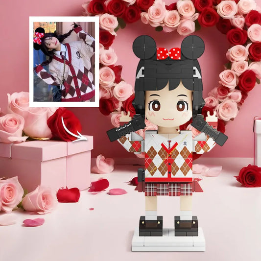 Figuras de ladrillo Duddu personalizadas de cuerpo completo para una persona, lindas figuras de ladrillo Duddu, regalo de San Valentín, regalo de cumpleaños