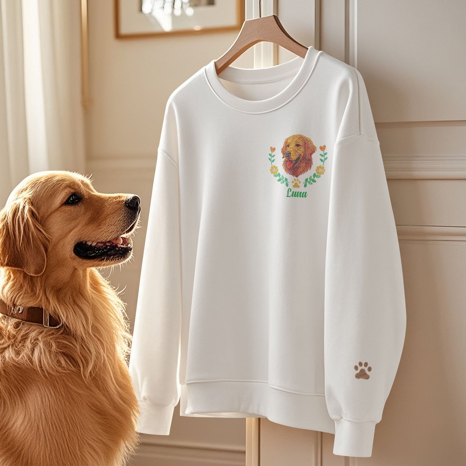 Custom Embroidered-Style Pet Sweatshirt