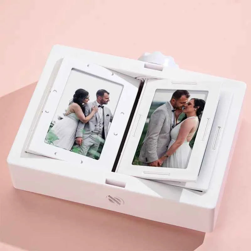 Personalized Rotating Photo Frame Carousel Custom Photo Desktop Photo Reel Flip & Spin Photo Box