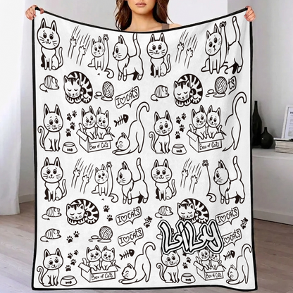 DIY Drawing & Custom Text Blanket with 24-Color Markers | Create Your Art Blanket Washable Keepsake Blanket for Kids & Adults
