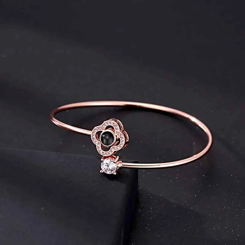 Custom Projection Bracelet Personalized Photo Bracelet Heart Jewelry Gift for Her