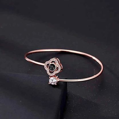 Custom Projection Bracelet Personalized Photo Bracelet Heart Jewelry Gift for Her