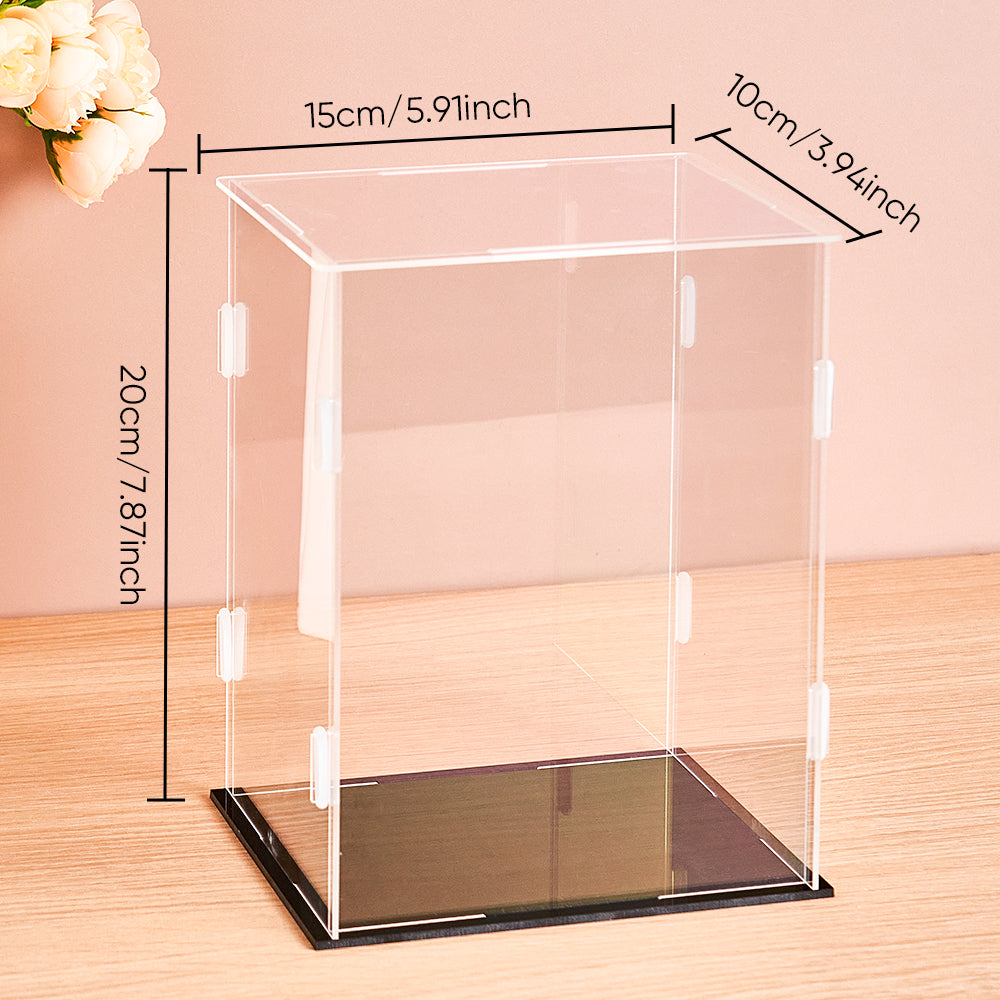 Vitrina de acrílico transparente a prueba de polvo: caja protectora para 2 personas, figuras de ladrillos y objetos de colección.