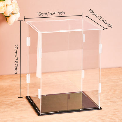 Vitrina de acrílico transparente a prueba de polvo: caja protectora para 2 personas, figuras de ladrillos y objetos de colección.